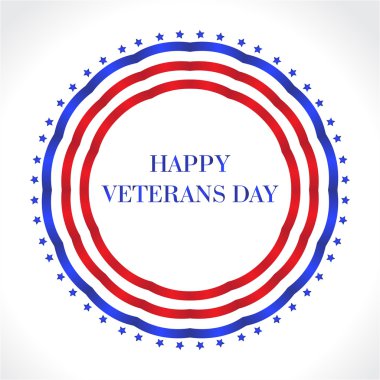 Gaziler günü kutlu olsun. Amerikan bayrağı, mutlu Gaziler Günü tebrik kartı. ABD bayrağı. Vektör çizim