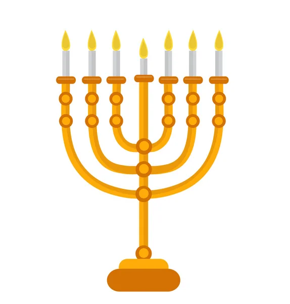 Icono de Menorah. Menorah estilo plano. Menorah aislado sobre fondo blanco . — Archivo Imágenes Vectoriales