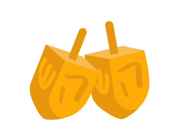 Dreidel pictogram. De vlakke stijl van dreidel. Dreidel is geïsoleerd op een witte achtergrond. Dreidel logo. Vectorillustratie; — Stockvector