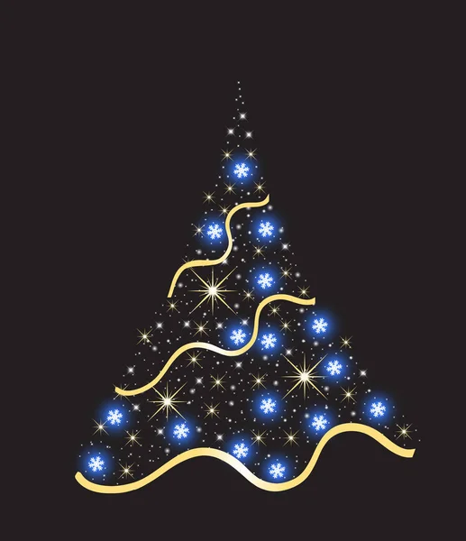 Árvore de Natal abstrata com guirlandas iluminadas. Feliz Ano Novo e Feliz Natal cartão de saudação, cartaz, convite, panfleto. Ilustração vetorial —  Vetores de Stock