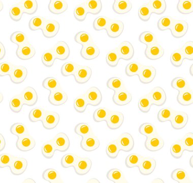 Kızarmış yumurta seamless modeli. Kızarmış yumurta, Kahvaltı arka plan. Kızarmış yumurta sorunsuz doku. Vektör çizim