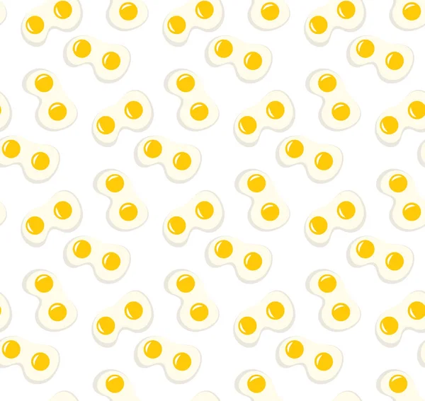 Stekt ägg sömlösa mönster. Stekt ägg, frukost bakgrund. Stekt ägg smidig konsistens. Vektorillustration — Stock vektor