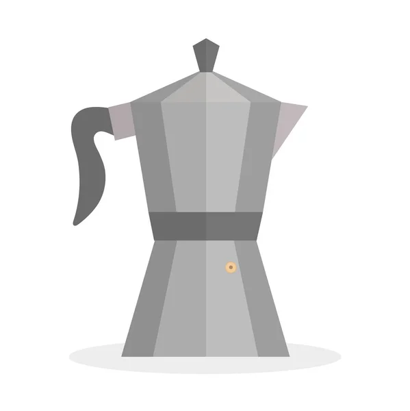 Geyser coffee icon, flat style. Geyser кофе значок изолирован на белом фоне. Гейзер кофе иконка элемент дизайна, логотип. Векторная иллюстрация — стоковый вектор