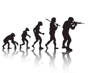 The evolution, silhouette people. Darwin s theory. Vector illustration clipart