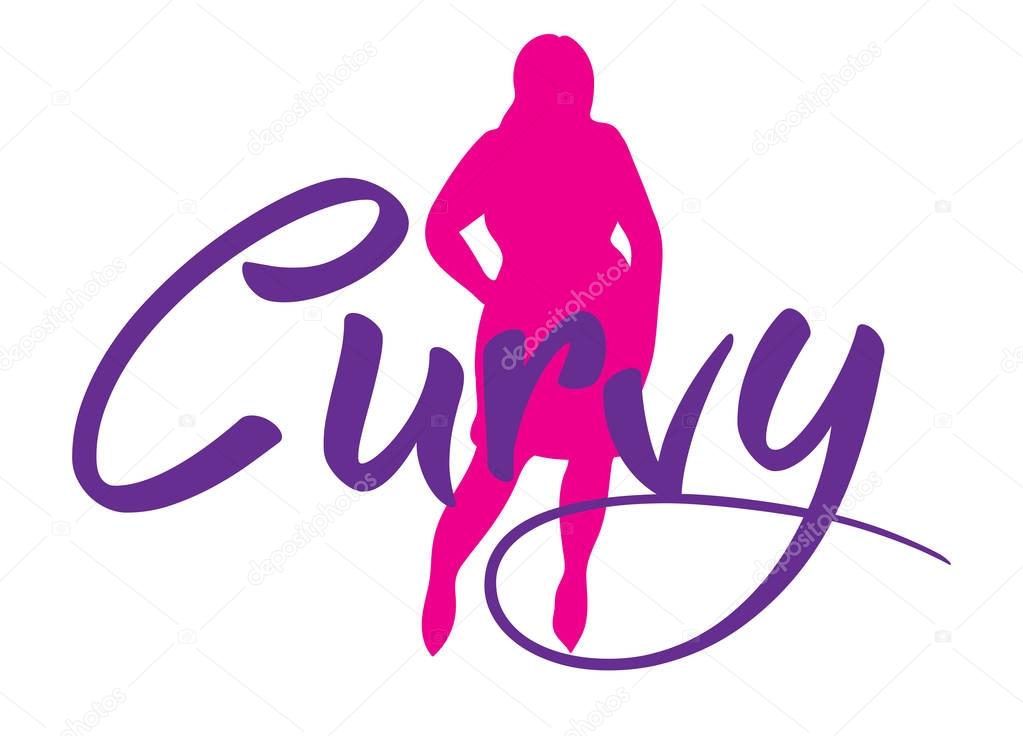Logo plus size woman. Curvy woman symbol, logo. Vector illustration