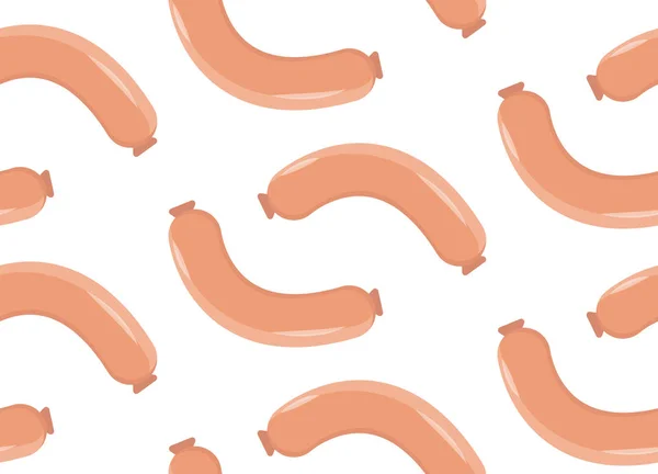 Sausages seamless pattern, flat style. Frankfurters endless background, texture. Vector illustration. — Stock Vector