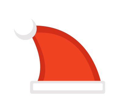 Noel Baba şapkası vektör simgesi. Beyaz arkaplanda izole.