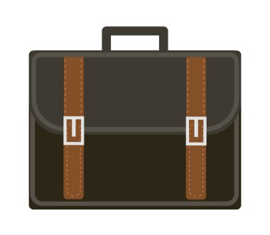 İş çantası simgesi düz stil. Portmanteau beyaz bir arkaplanda izole edildi. Vektör illüstrasyonu.