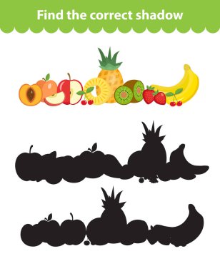 Çocuk s eğitim oyunu, bul doğru gölge siluet. Vektör çizim