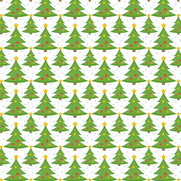 Weihnachtsbaum nahtloses Muster, endloser Hintergrund, Textur. Neujahrskulisse. Vektorillustration — Stockvektor