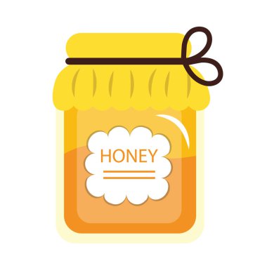 Bal kavanozu simgesi. Beyaz arka plan üzerinde izole. Vektör çizim