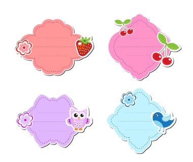 Şirin çocuklar çerçeve metin, beyaz arka plan üzerinde izole için. Çocuk s şablonu. Bebek. Vektör çizim