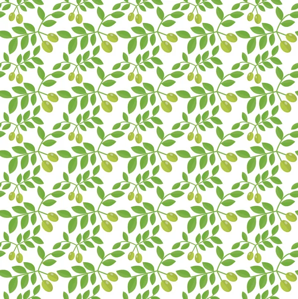 Nahtlose Muster grüne Oliven, Oliven endlosen Hintergrund, Textur, Tapete. Vektorillustration. — Stockvektor