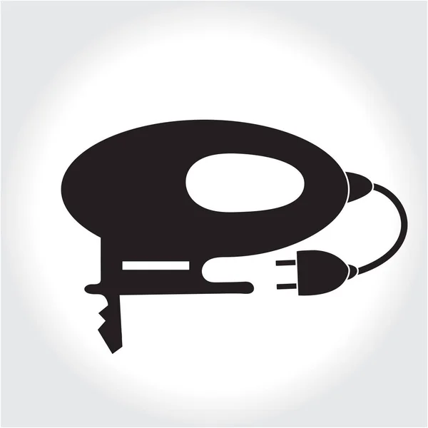 Laubsägewerkzeug-Symbol, schwarze Silhouette. Element Logo Puzzle isoliert auf weißem Hintergrund. Vektorillustration — Stockvektor