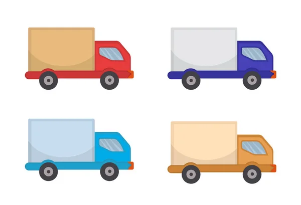 Lieferwagen-Ikone, flacher Stil. LKW, isoliert auf weißem Hintergrund. Vektorillustration, Clip Art — Stockvektor