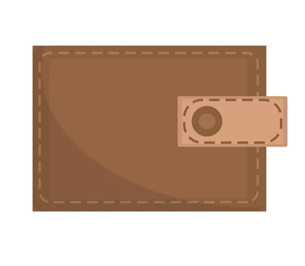 Brown wallet icon, flat design. isolated on white background. Vector illustration, clip art — Stock Vector