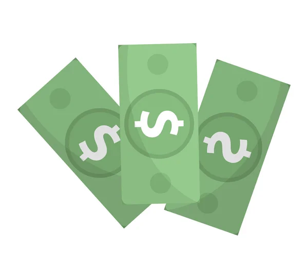 Icono del dólar, diseño plano. Dinero dólares aislados sobre fondo blanco. Ilustración vectorial, clip art. — Vector de stock