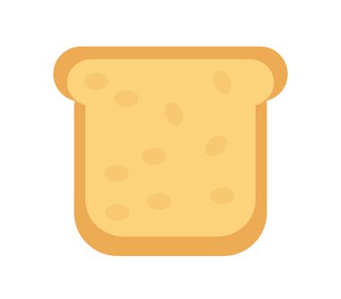 Dilim ekmek simgesi. Düz tasarım, beyaz arka plan üzerinde izole. Vektör çizim, küçük resim