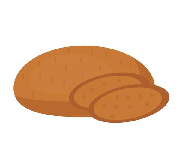 Icono del pan de centeno. Diseño plano, aislado sobre fondo blanco. Ilustración vectorial, clip art. — Vector de stock