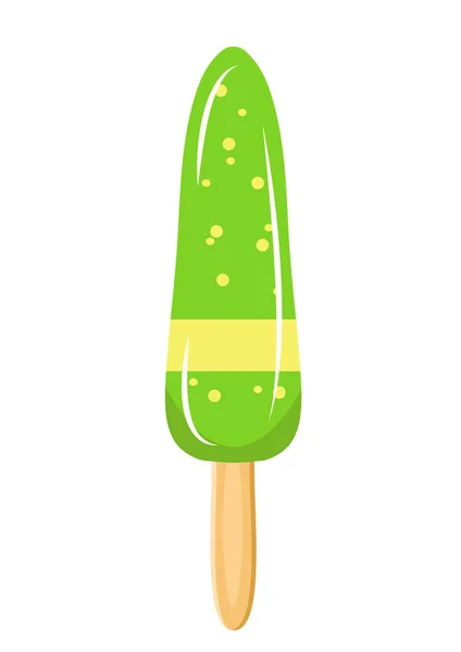 Gelato alla frutta, stile fumetto piatto. Sfondo bianco isolato. Illustrazione vettoriale, clip art — Vettoriale Stock