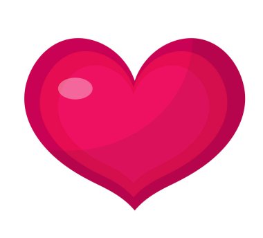 Kalp ikonu, düz tasarım. Beyaz arka planda izole edilmiş. Vektör illüstrasyonu, klip sanatı.