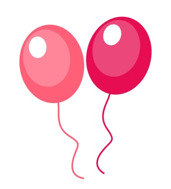 Balon ikonu, düz dizayn. Beyaz arka planda izole edilmiş. Vektör illüstrasyonu, klip sanatı.