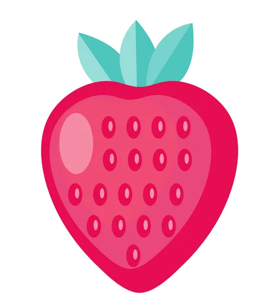 Icono de fresa, diseño plano. Aislado sobre fondo blanco. Ilustración vectorial, clip art. — Vector de stock