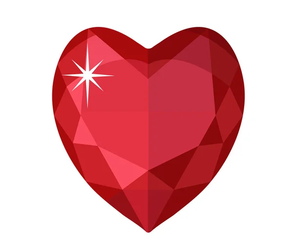 Corazón de joyería. Piedras preciosas en forma. Diamante colorido. Ilustración vectorial, clip art — Vector de stock