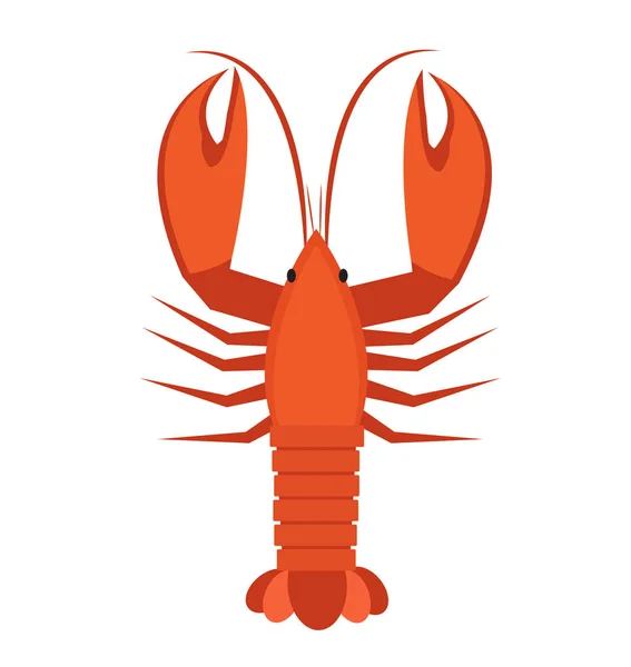 Crawfish icon flat style. Lobster isolated on white background. Vector illustration, clip art. — Stock Vector