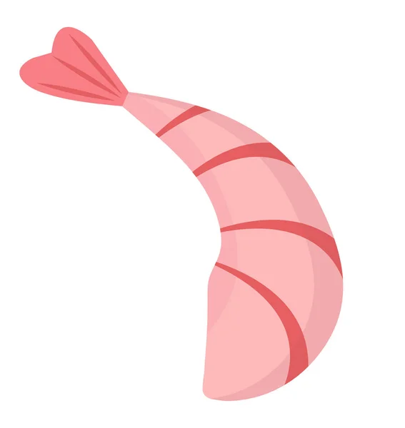 Camarones icono de estilo plano. Langostino aislado sobre fondo blanco. Ilustración vectorial, clip art. — Archivo Imágenes Vectoriales