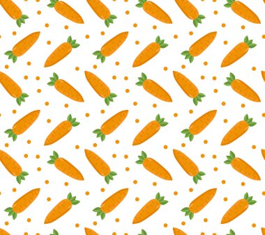 Havuç seamless modeli, sonsuz arka plan doku. Vektör çizim.