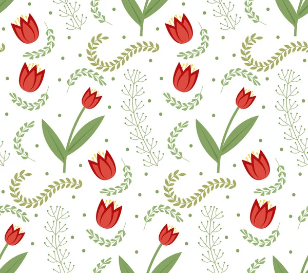 Florales nahtloses Muster. Blumen wiederholen Textur. botanische endlose Hintergrund. Vektorillustration. — Stockvektor