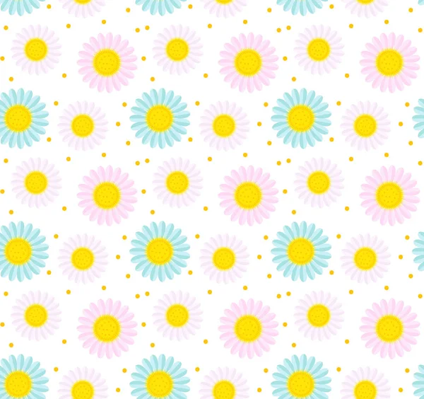 Motif floral sans couture. Fleurs texture répétitive. Fond botanique sans fin. Illustration vectorielle . — Image vectorielle