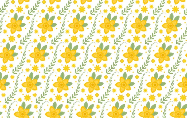 Motif floral sans couture. Fleurs texture répétitive. Fond botanique sans fin. Illustration vectorielle . — Image vectorielle