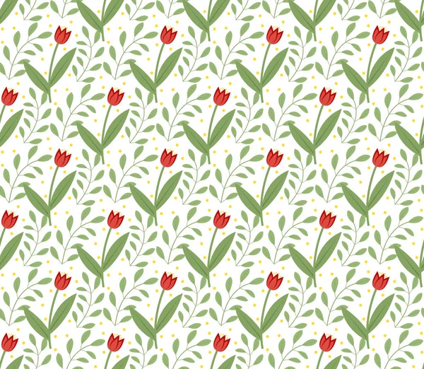 花のシームレスなパターン。テクスチャを繰り返しの花。植物の無限の背景。ベクトル図. — ストックベクタ