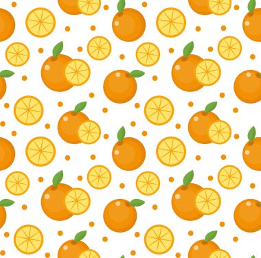 Turuncu seamless modeli. Mandalina narenciye sonsuz arka plan, doku. Meyve. Vektör çizim