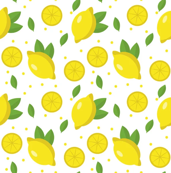 Patrón sin costuras de limón. Limonada fondo sin fin, textura. Frutas. Ilustración vectorial . — Vector de stock