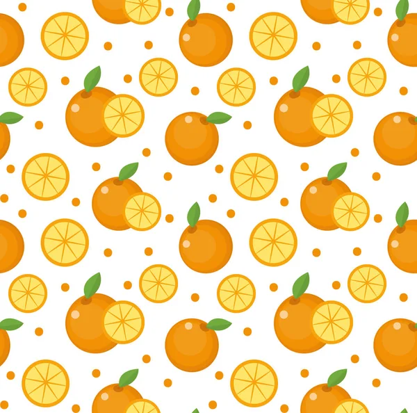 Padrão sem costura laranja. Mandarim citrinos fundo sem fim, textura. Frutas. Ilustração vetorial — Vetor de Stock