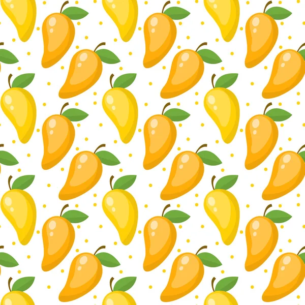 Patrón sin costuras de mango, fondo sin fin, textura. Frutas. Ilustración vectorial — Vector de stock