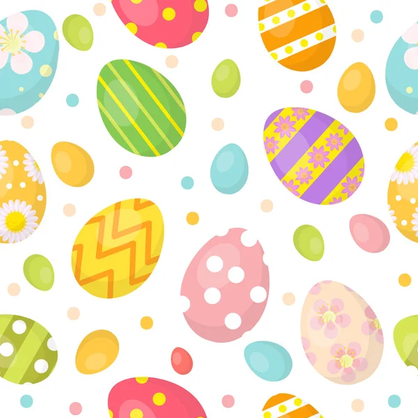 Easter eggs cute seamless pattern, endless backdrop. Colorful  background, texture, digital paper. Vector illustration. — Stock Vector