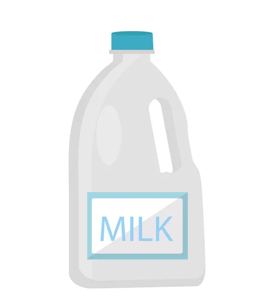 Leche en botellas de plástico icono de estilo plano. Aislado sobre fondo blanco. Ilustración vectorial. — Archivo Imágenes Vectoriales