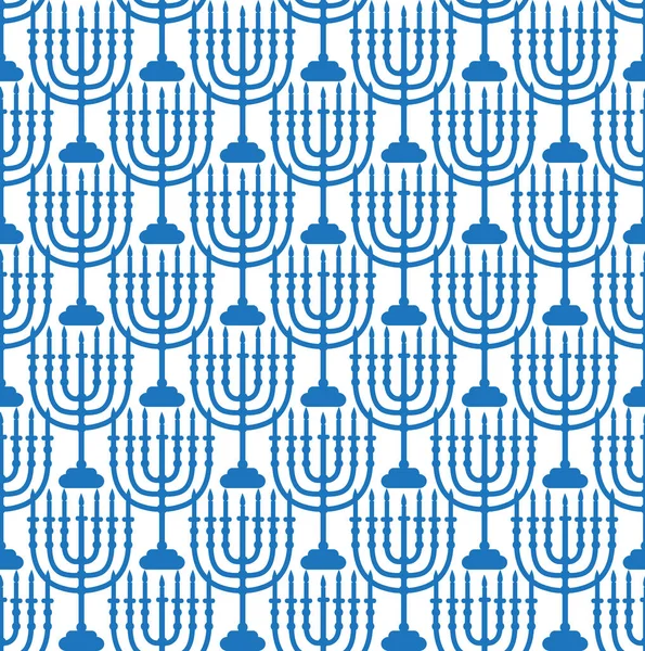Happy Israel Independence Day nahtlose Muster mit Fahnen und Fahnenmeer. Jüdische Feiertage endloser Hintergrund, Textur. Jüdischer Hintergrund. Vektorillustration. — Stockvektor