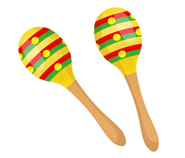 Maracas pictogram plat, cartoon stijl. Zitzak is geïsoleerd op een witte achtergrond. Vectorillustratie, illustraties. — Stockvector