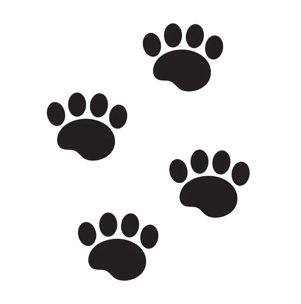 Сліди ноги ікони тварин, плоский, мультиплікаційний стиль. Сліди собачої лапи ізольовані на білому тлі. Векторні ілюстрації, кліп-арт . — стоковий вектор
