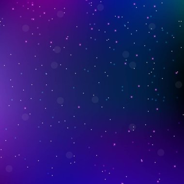 Yıldızlarla gökyüzü gece uzay arka plan. Evren zemin. Vektör çizim.