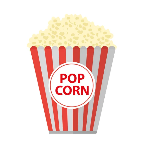 Popcorn. icon flat, cartoon style. Isolated on white background. Vector illustration, clip-art. — Stock Vector