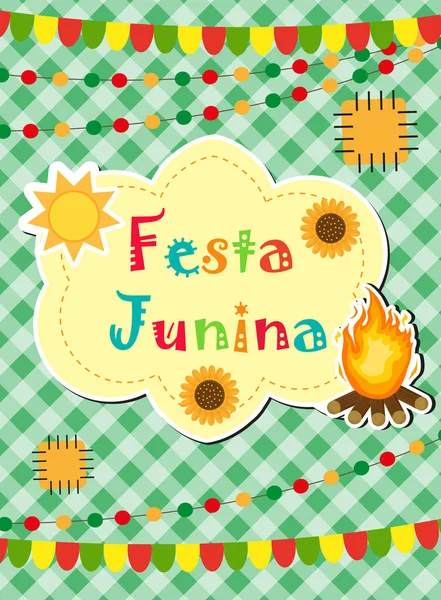 Открытки от Фесты Джунины, приглашение, плакат. Латиноамериканский фестиваль в Бразилии . — стоковый вектор