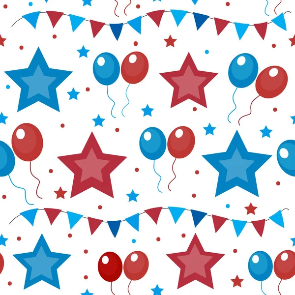 États-Unis drapeau américain motifs sans couture. Jour de l'indépendance, 4 juillet concept, texture répétée, fond sans fin. Illustration vectorielle . — Image vectorielle