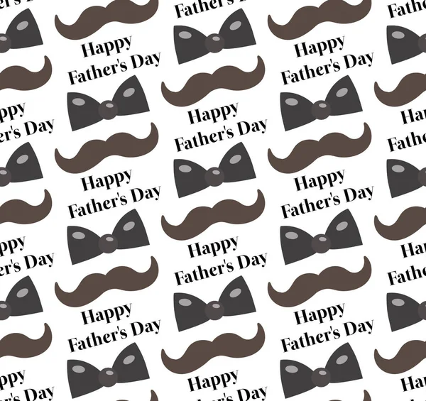 Mustache, Bow tie seamless patterns. Fathers Day holiday concept repeating texture, endless background. Vector illustration.