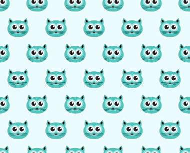 Kedi seamless modeli. Yinelenen doku şık modern sonsuz arka plan. Vektör çizim.